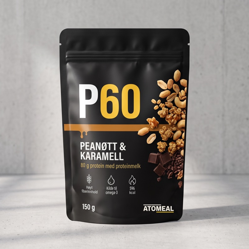 P60-pose, peanøtt og karamell